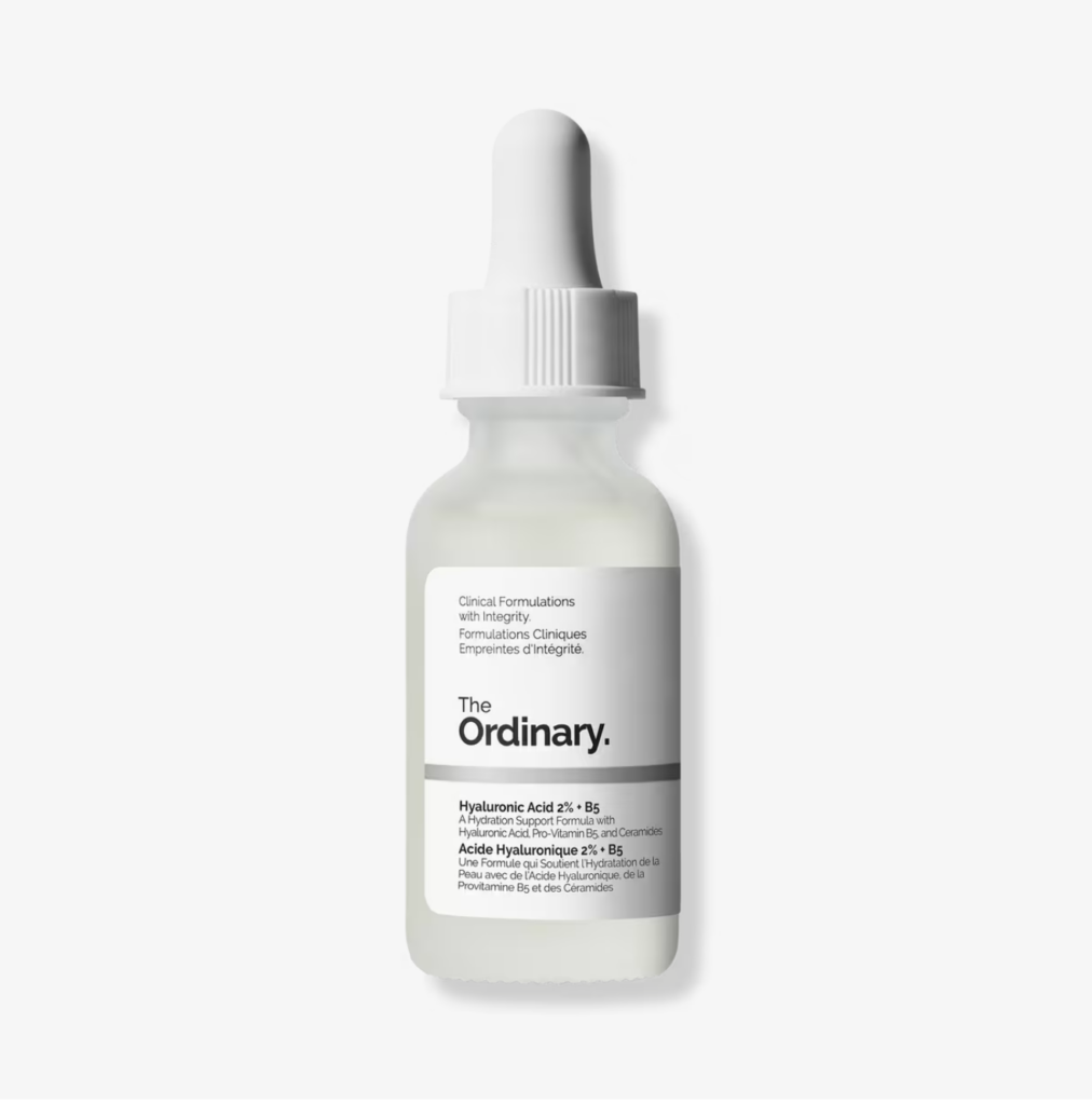 Affordable hydration with The Ordinary Hyaluronic Acid 2% + B5, available at Ulta and Sephora.